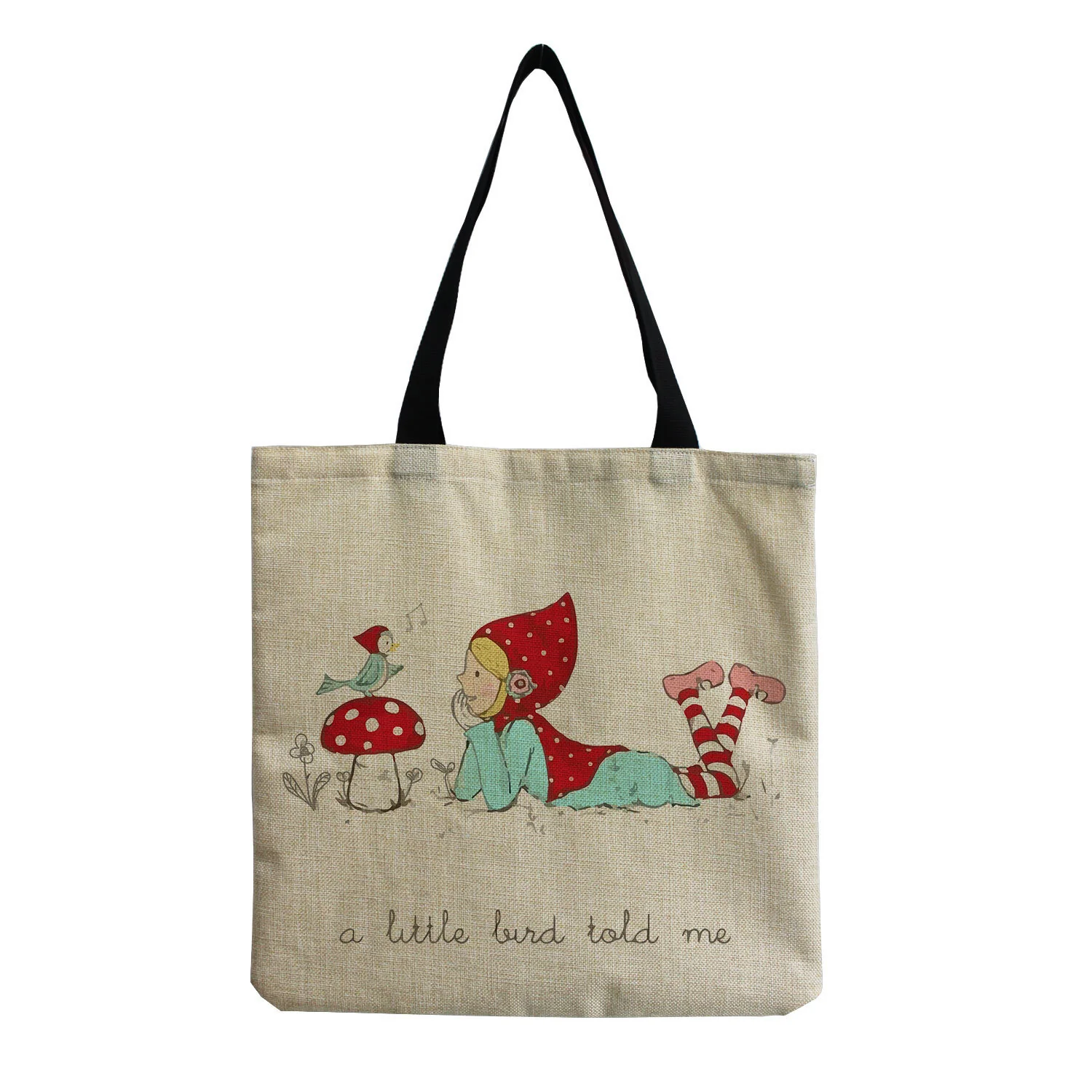 Cartoon Mushroom One Shoulder Reusable Tote Bag - Image 18