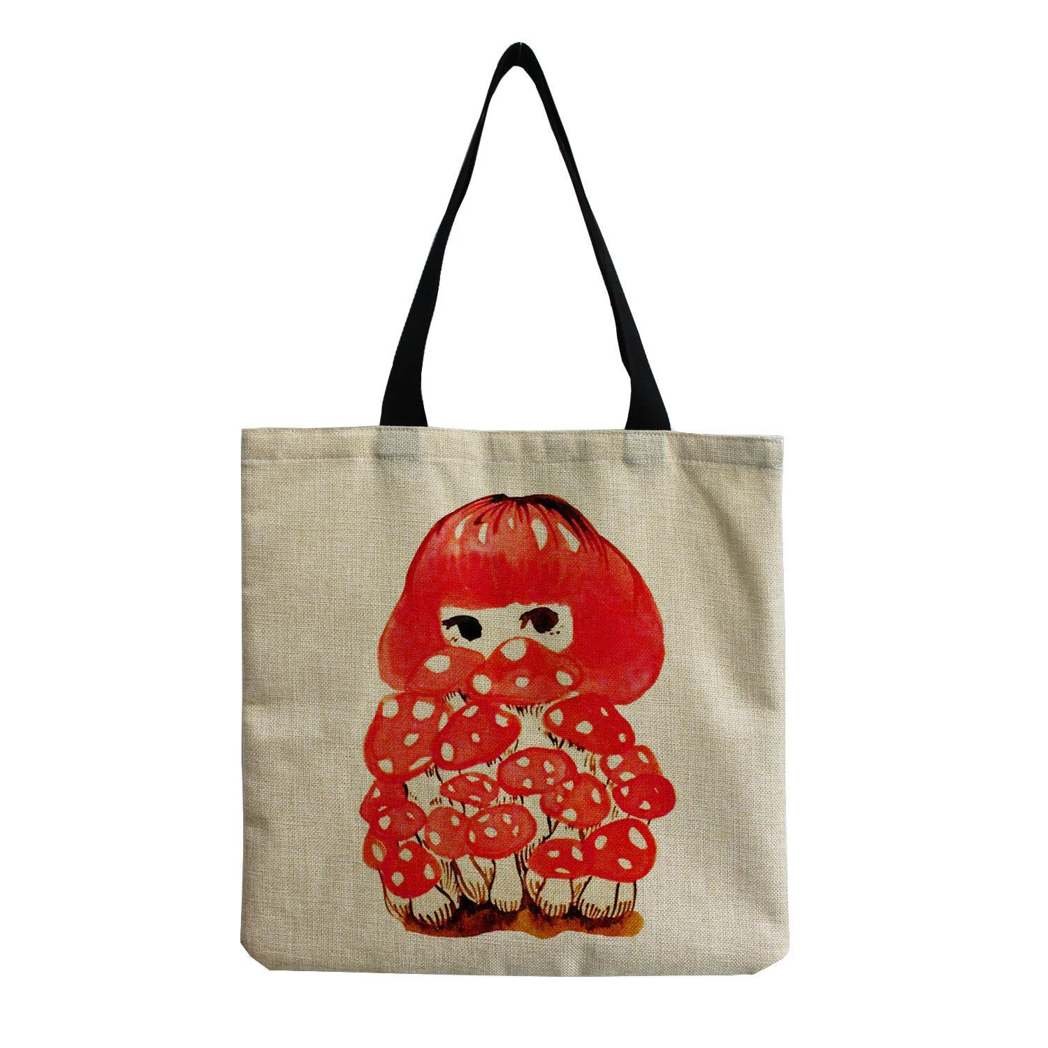 Cartoon Mushroom One Shoulder Reusable Tote Bag - Image 19