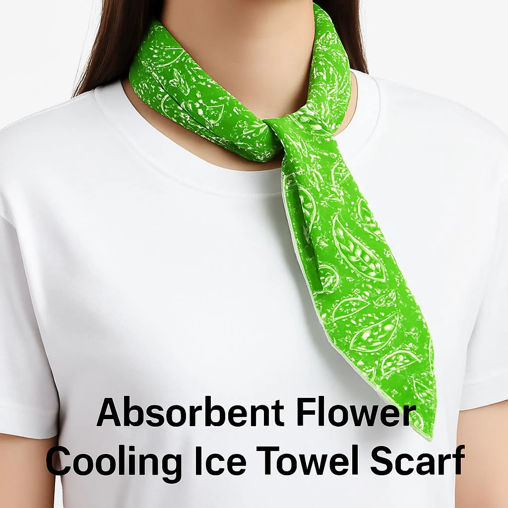 Eco-Friendly Absorbent Flower Cooling Ice Towel Scarf - Image 4