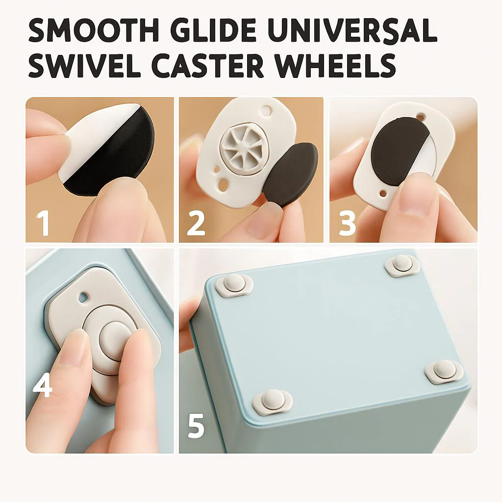 Smooth Glide Universal Swivel Caster Wheels - Image 3