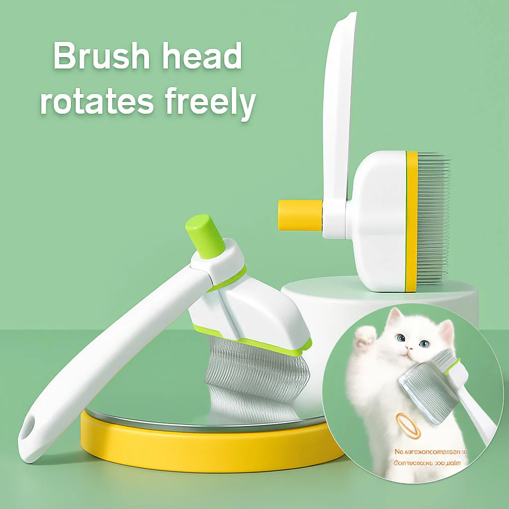 Rotating Pet Grooming Brush for Easy Shedding Control - Image 2