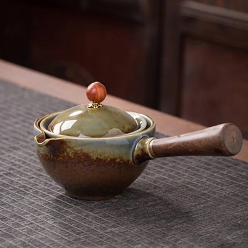 Eco-Friendly Ceramic Teapot with Wooden Grip and Filter - Image 18