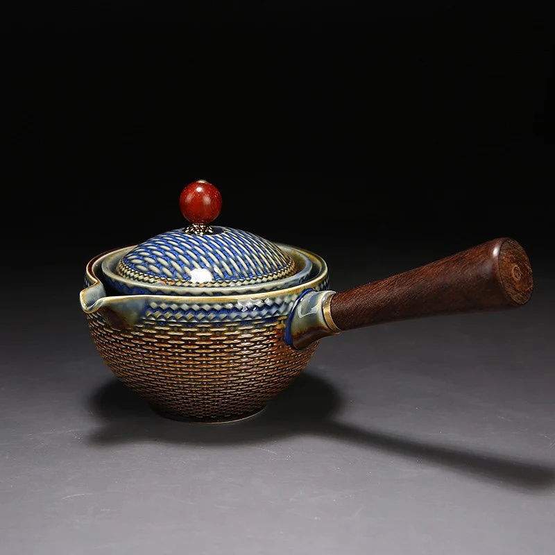 Eco-Friendly Ceramic Teapot with Wooden Grip and Filter - Image 24