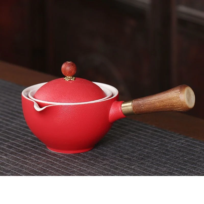Eco-Friendly Ceramic Teapot with Wooden Grip and Filter - Image 26