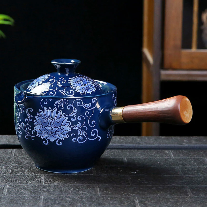 Eco-Friendly Ceramic Teapot with Wooden Grip and Filter - Image 28