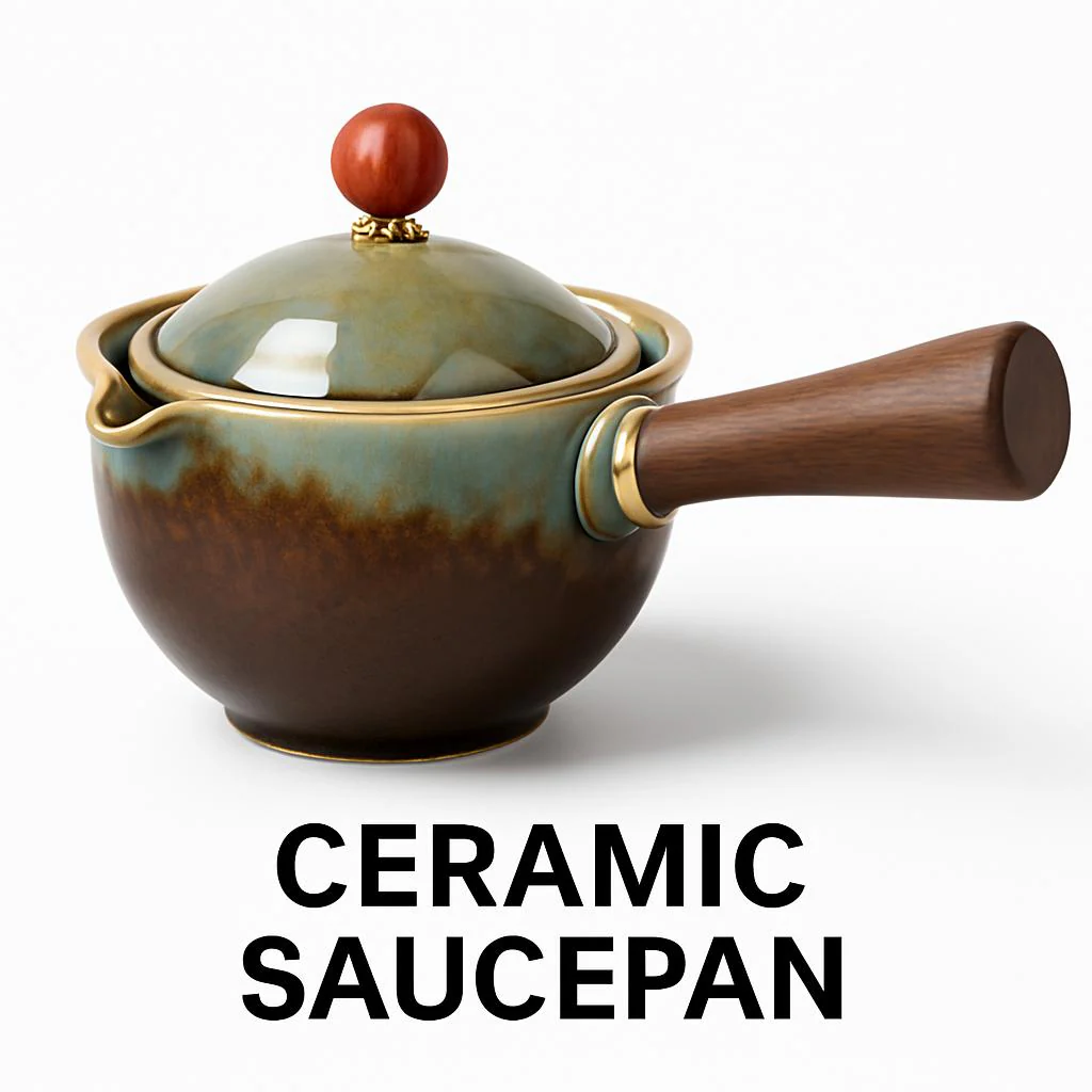 Eco-Friendly Ceramic Teapot with Wooden Grip and Filter - Image 4