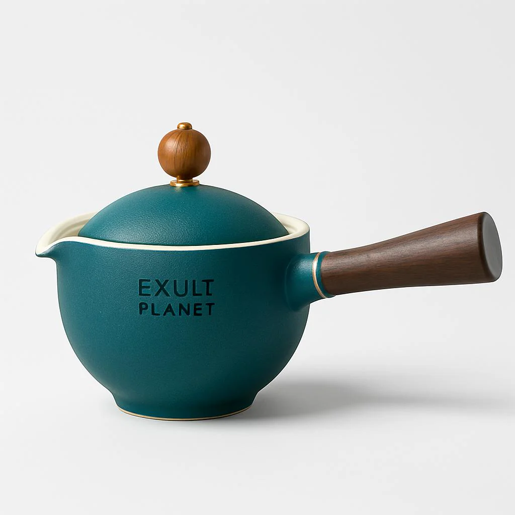 Eco-Friendly Ceramic Teapot with Wooden Grip and Filter - Image 6