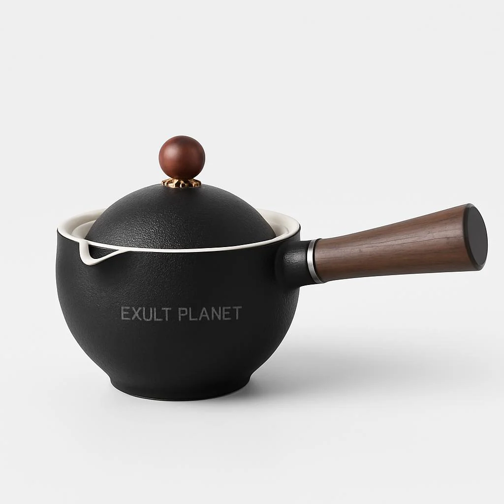 Eco-Friendly Ceramic Teapot with Wooden Grip and Filter - Image 7