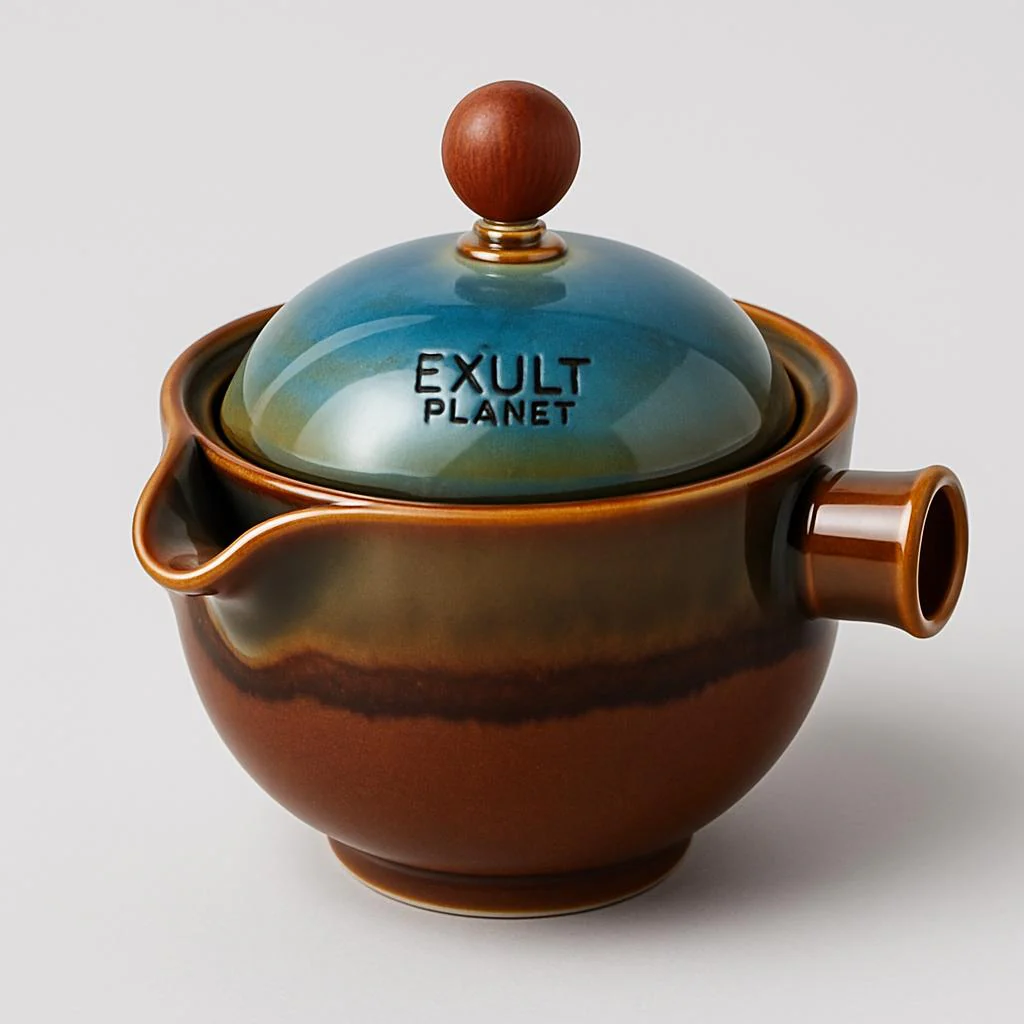 Eco-Friendly Ceramic Teapot with Wooden Grip and Filter - Image 9
