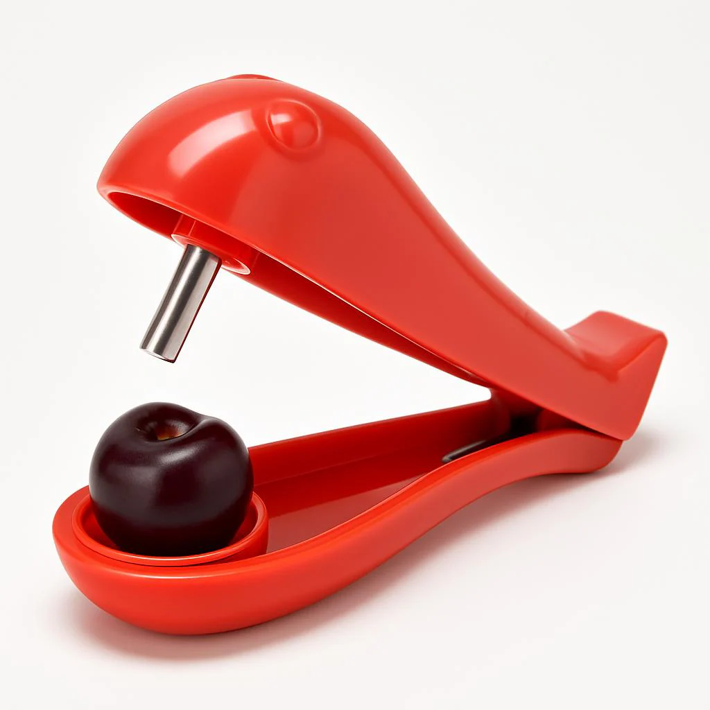 Eco-Friendly Cherry Pitter - Red Handheld Kitchen Tool - Image 9