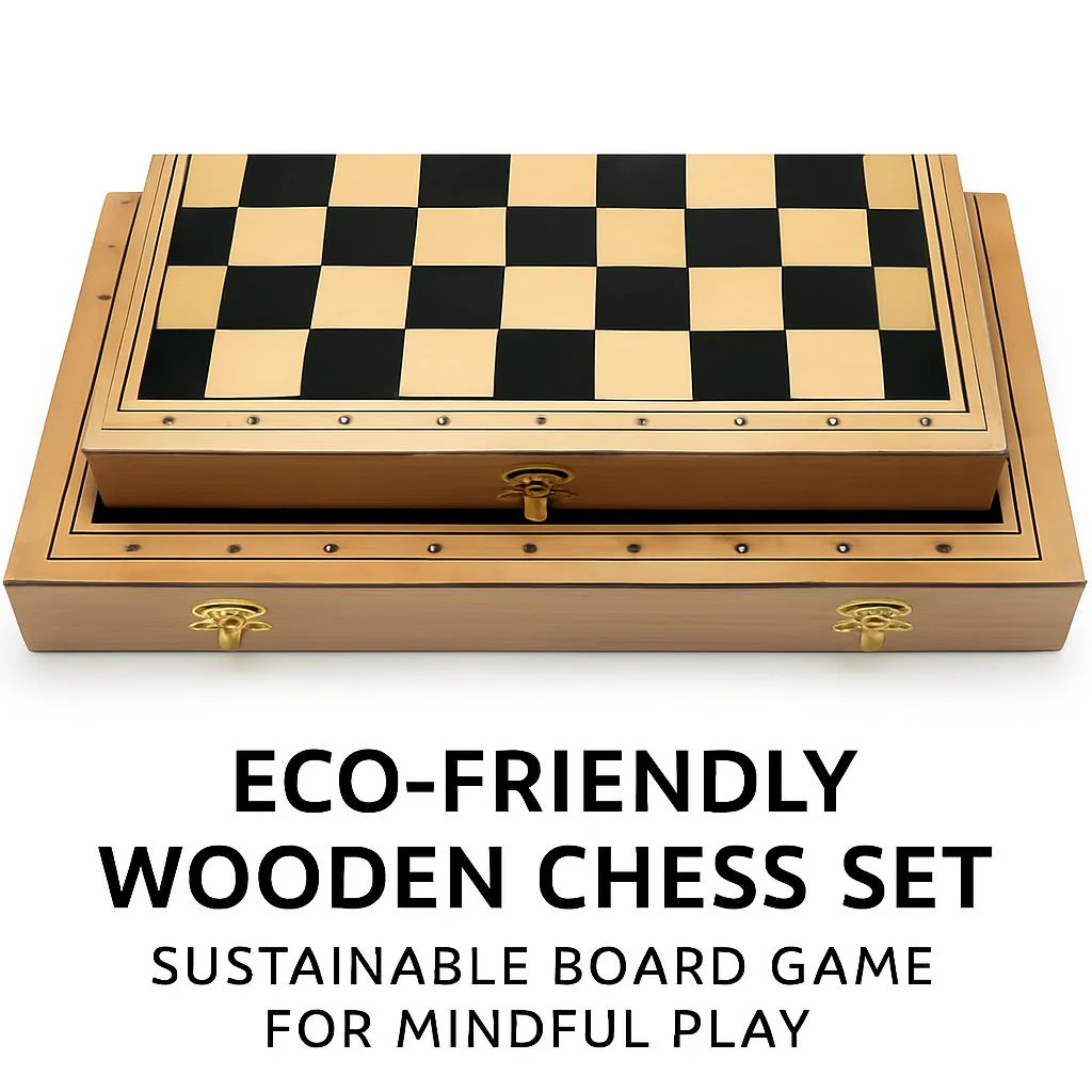 Eco-Friendly Wooden Chess Set - Sustainable Board Game for Mindful Play - Image 6