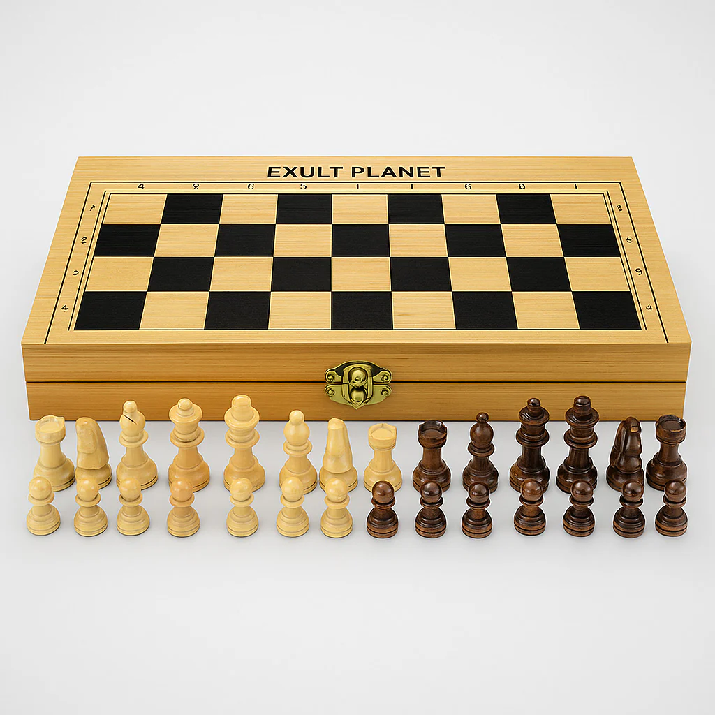 Eco-Friendly Wooden Chess Set - Sustainable Board Game for Mindful Play - Image 8