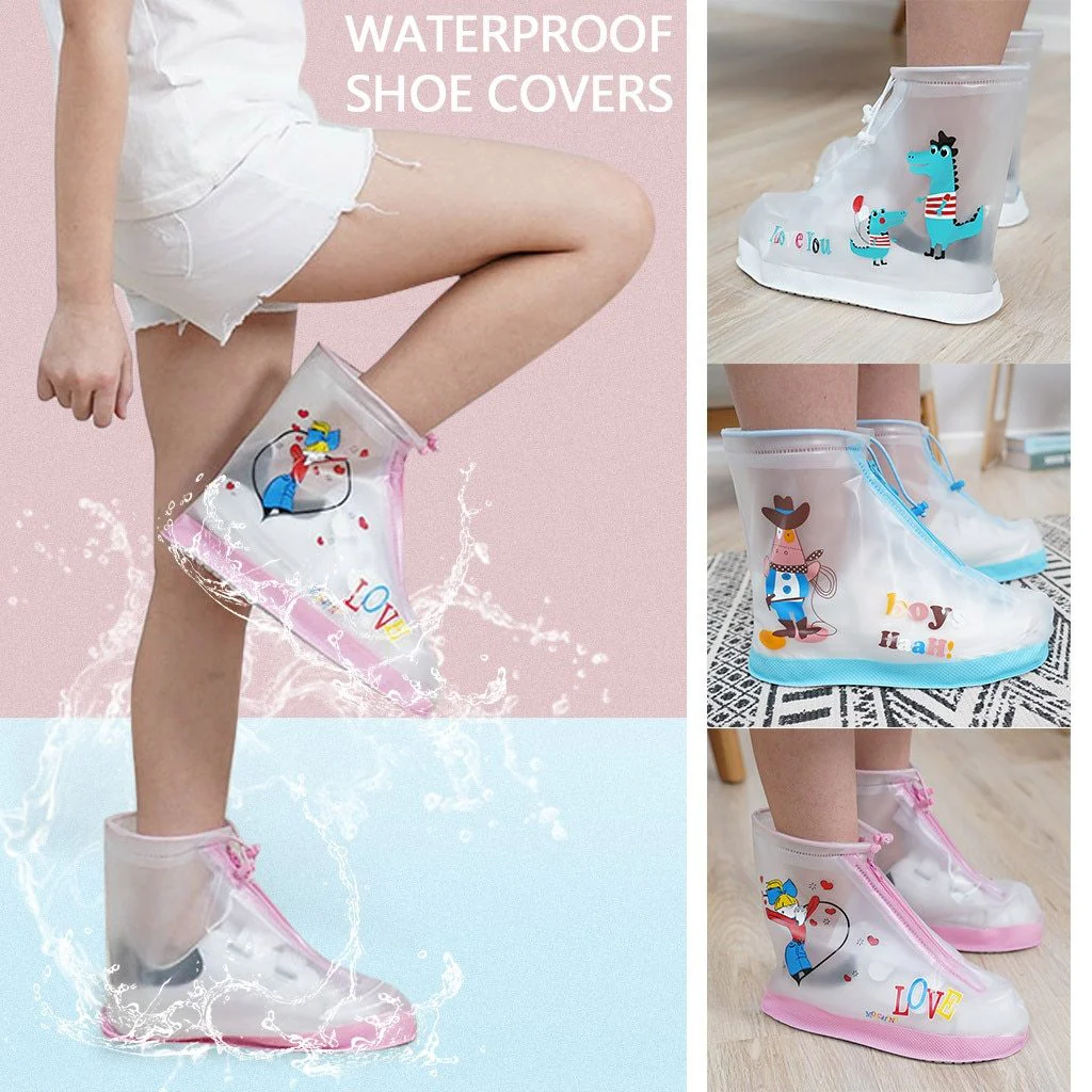 Waterproof Reusable Shoe Covers with Cartoon Designs - Image 6