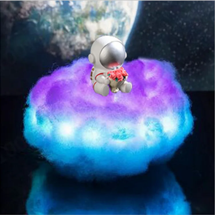 Children's Gift Resin Astronaut Ornaments Night Light Dream Catcher White Cloud Lamp USB Remote Control Bedside Table Lamp - Image 8