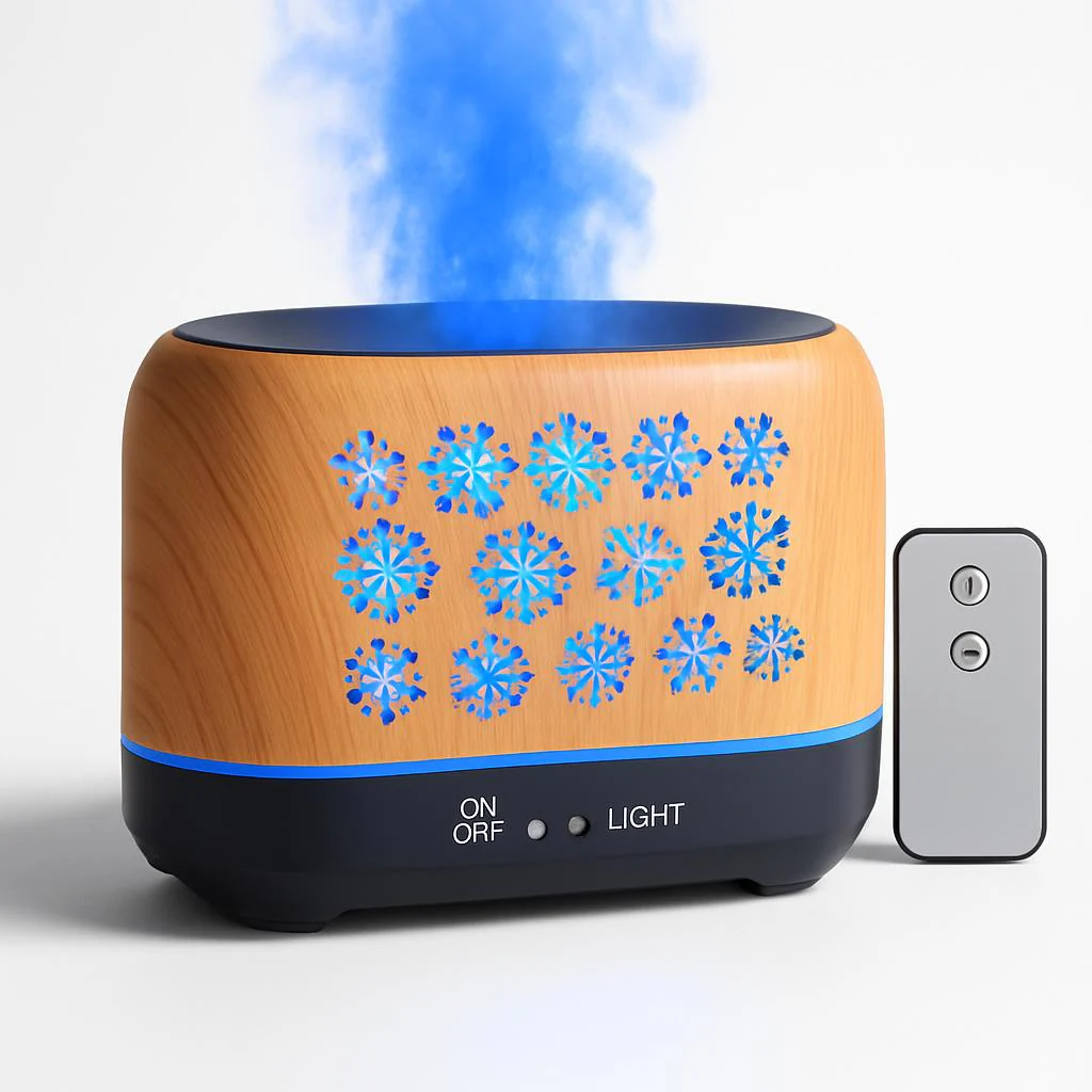 Colorful Snowflake Aromatherapy Humidifier with LED Lights - Image 12