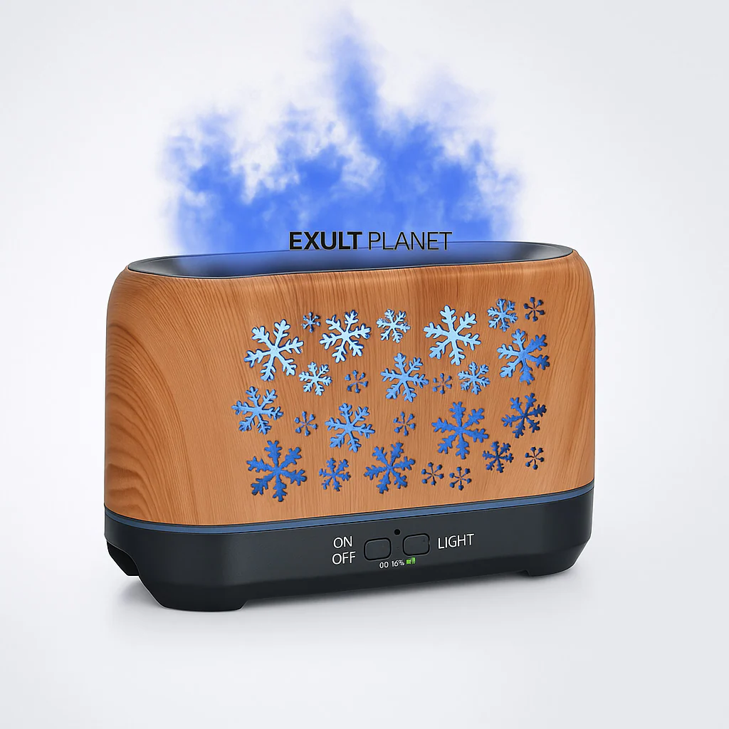 Colorful Snowflake Aromatherapy Humidifier with LED Lights - Image 13