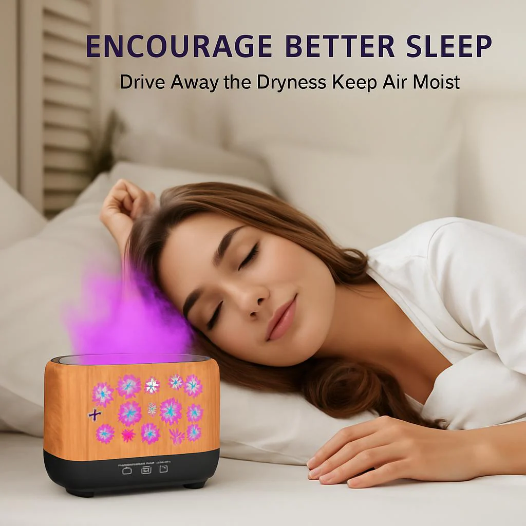 Colorful Snowflake Aromatherapy Humidifier with LED Lights - Image 4