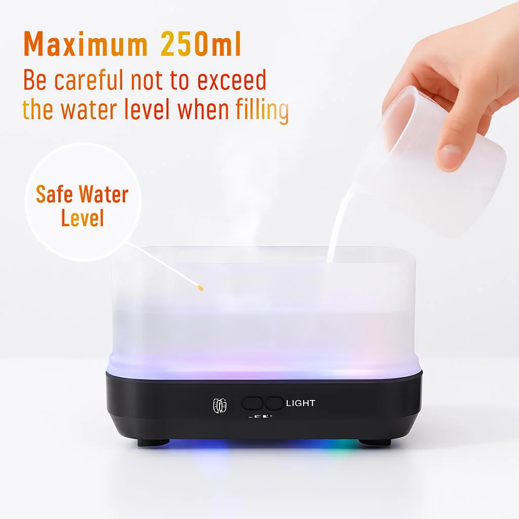Colorful Snowflake Aromatherapy Humidifier with LED Lights - Image 8