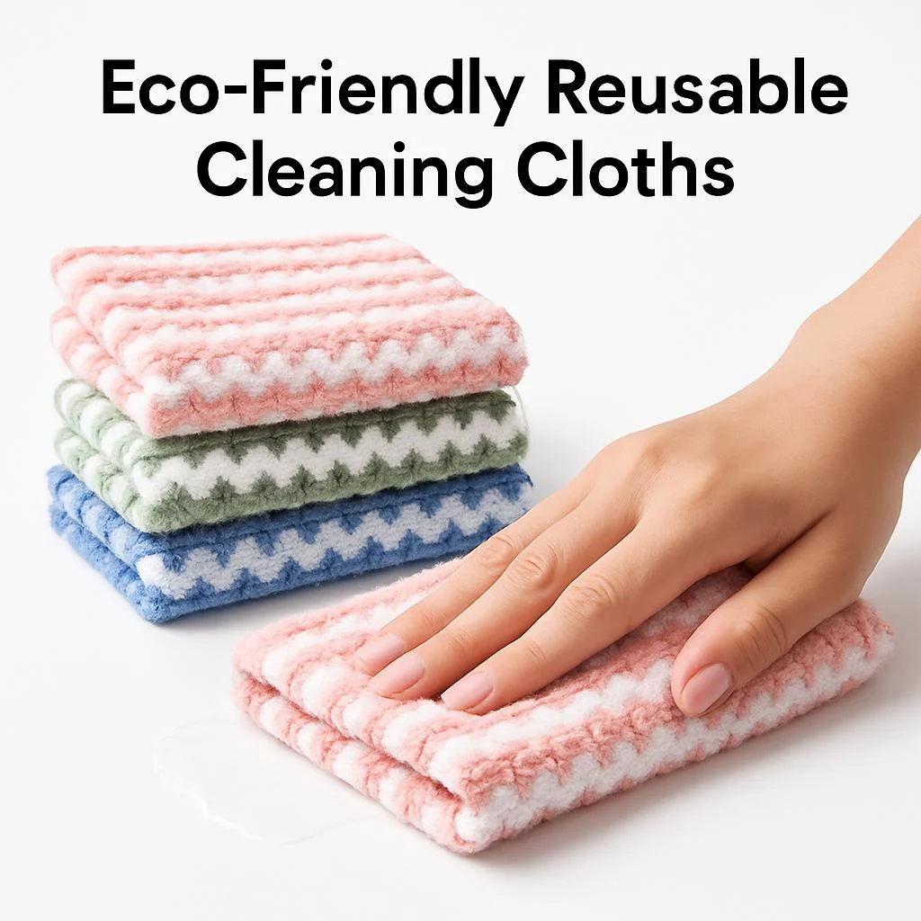 Eco-Friendly Reusable Cleaning Cloths - Sustainable, Multi-Color, Biodegradable - Image 3