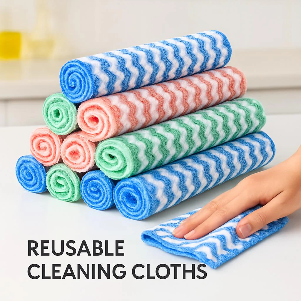 Eco-Friendly Reusable Cleaning Cloths - Sustainable, Multi-Color, Biodegradable - Image 4