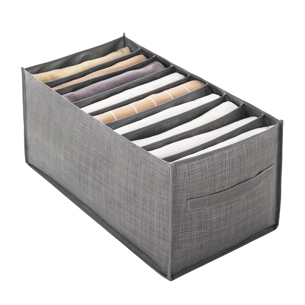 Clothes & Pants Drawer Organizer – 9-Grid Foldable Storage Box (Gray) - Image 13