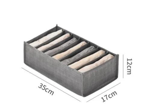 Clothes & Pants Drawer Organizer – 9-Grid Foldable Storage Box (Gray) - Image 6