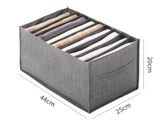 Clothes & Pants Drawer Organizer – 9-Grid Foldable Storage Box (Gray) - Image 8