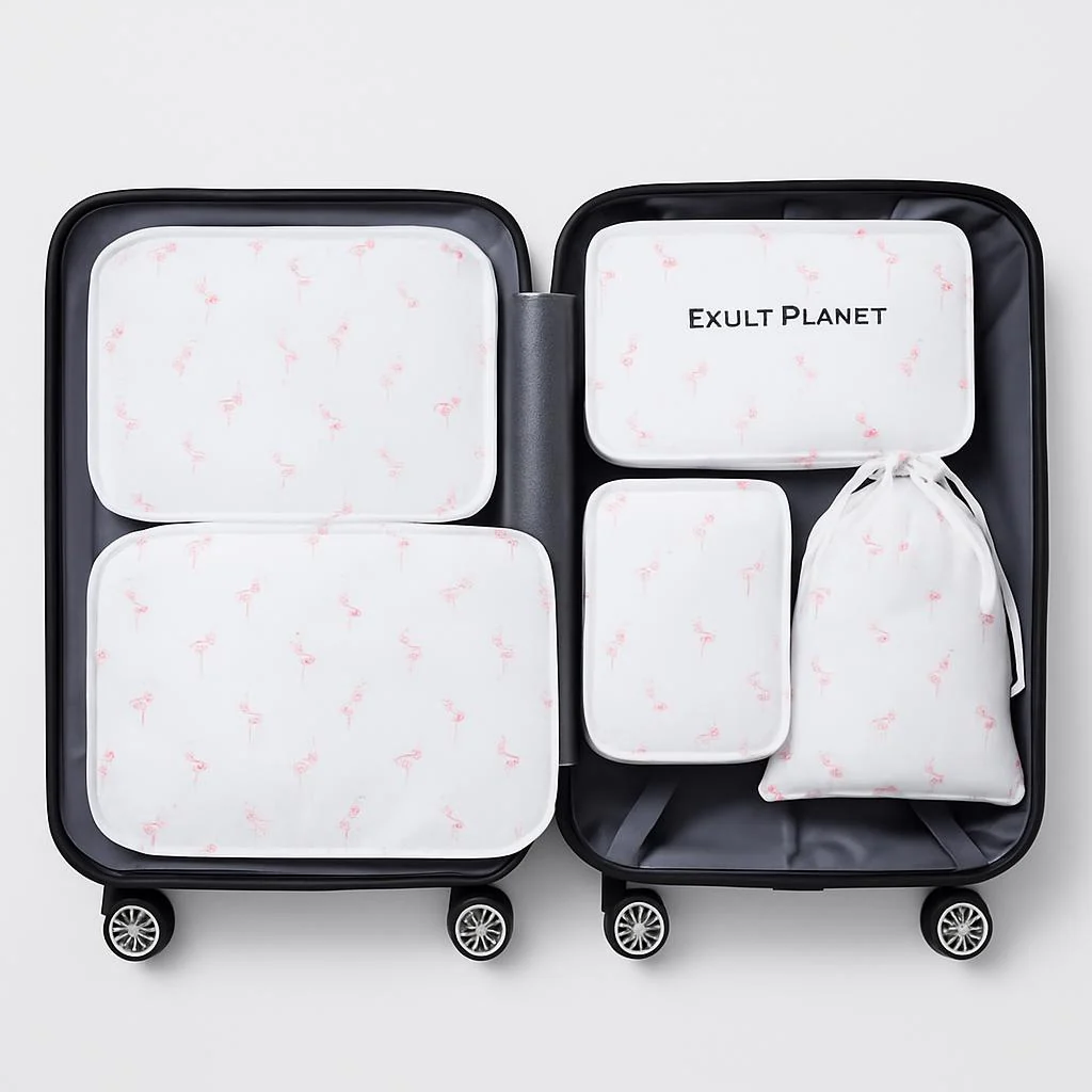 Eco-Friendly Light Blue Clothes Organizer Bag Set - Image 5