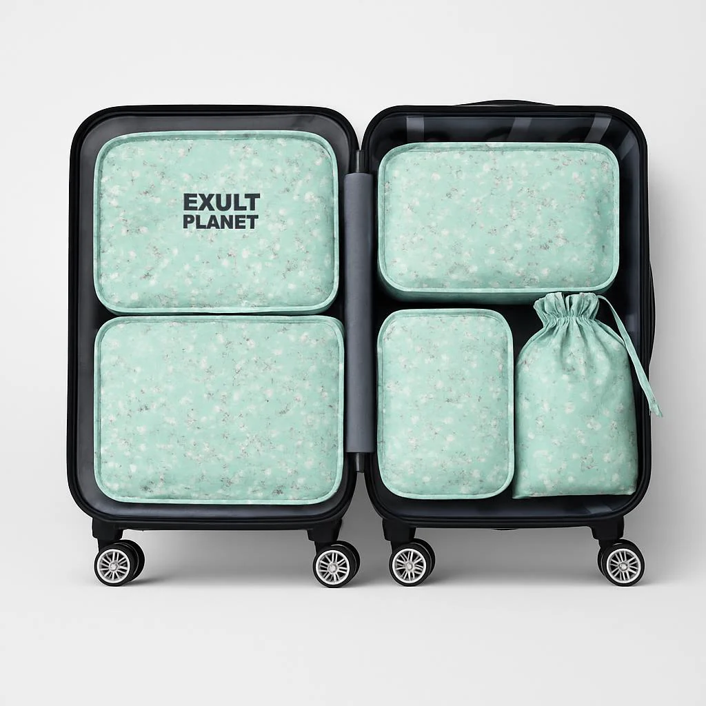 Eco-Friendly Light Blue Clothes Organizer Bag Set - Image 7