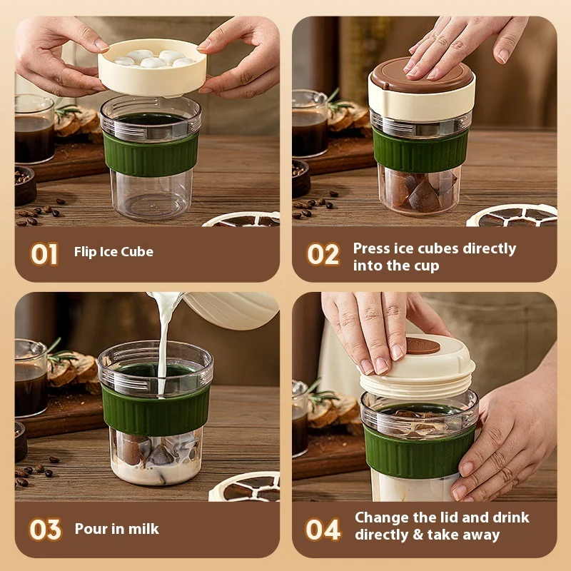 Eco-Friendly Reusable Cold Coffee Cup with Ice Tray - Image 12