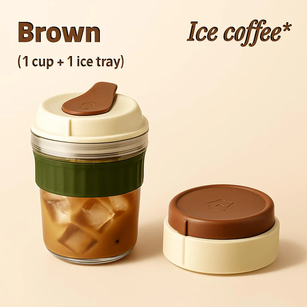 Eco-Friendly Reusable Cold Coffee Cup with Ice Tray - Image 6
