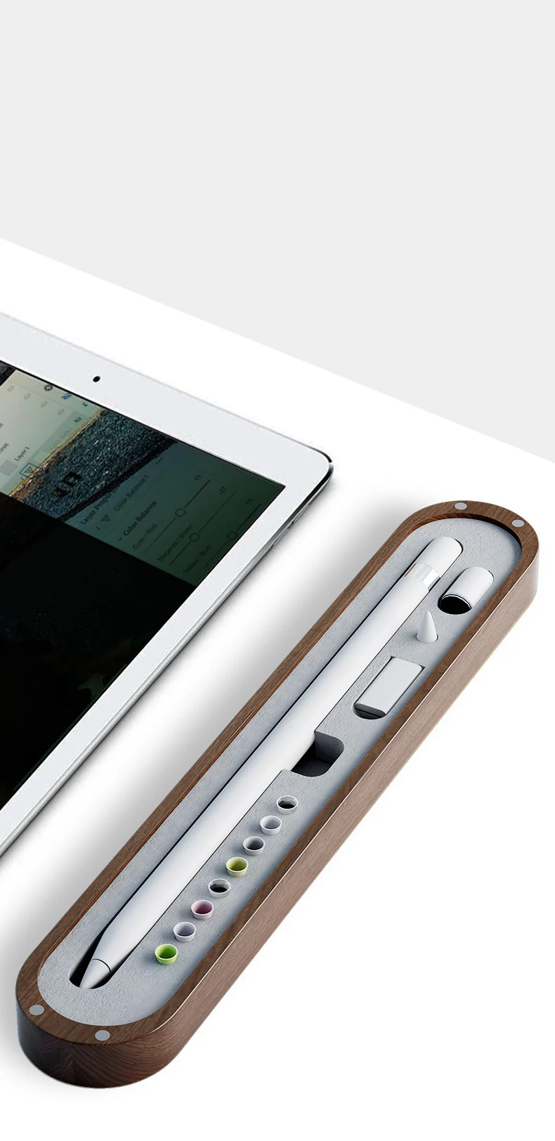 Eco-Friendly Walnut Storage Box for iPad & Stylus - Image 20