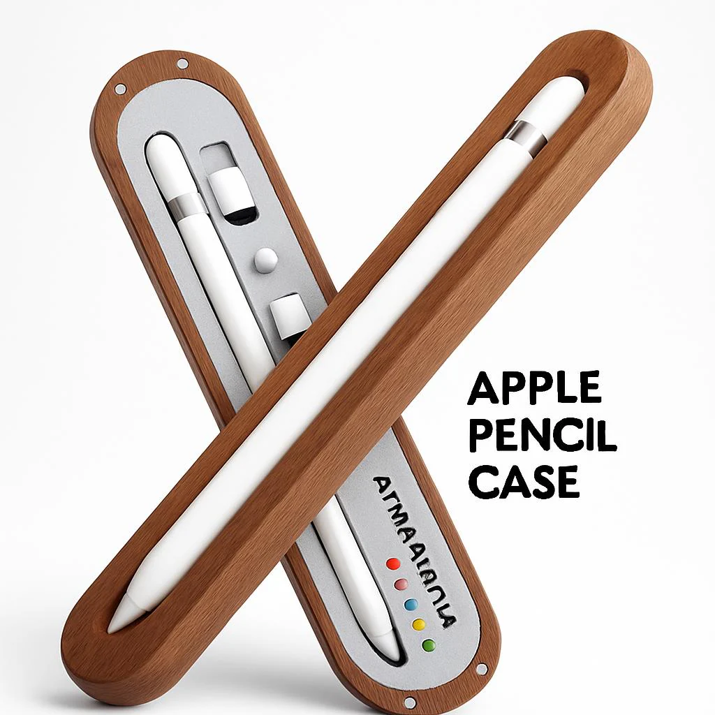 Eco-Friendly Walnut Storage Box for iPad & Stylus - Image 3