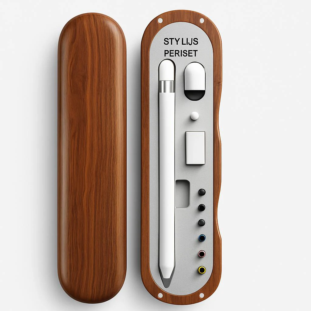 Eco-Friendly Walnut Storage Box for iPad & Stylus - Image 5