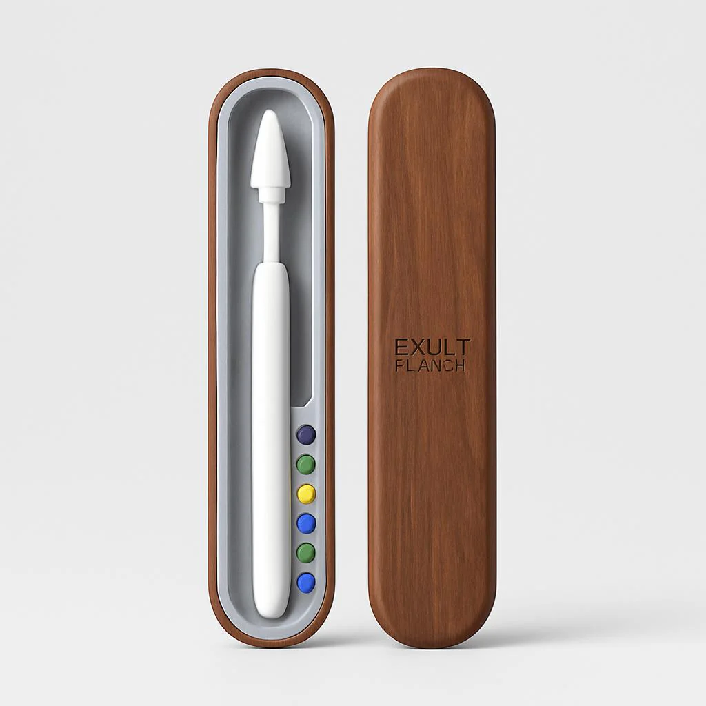 Eco-Friendly Walnut Storage Box for iPad & Stylus - Image 9
