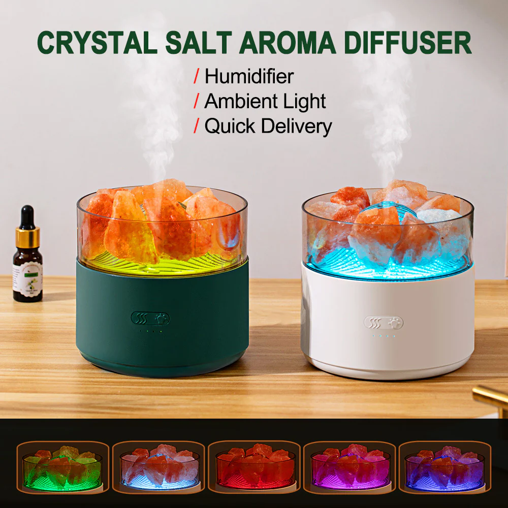 Crystal Salt Aroma Diffuser Humidifier with Ambient Light - Image 13