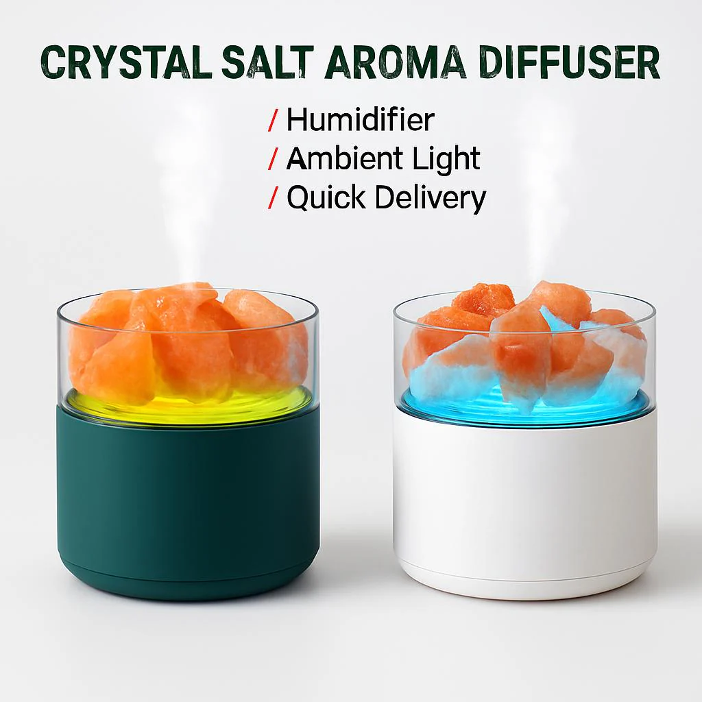 Crystal Salt Aroma Diffuser Humidifier with Ambient Light - Image 2