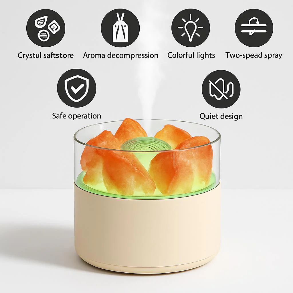 Crystal Salt Aroma Diffuser Humidifier with Ambient Light - Image 6