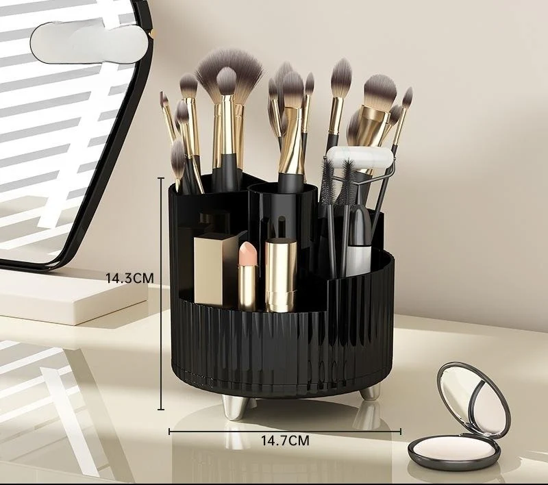 Rotating Beige Cosmetic Organizer for Effortless Beauty - Image 20