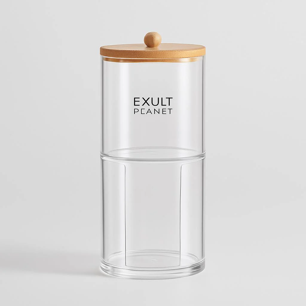 Eco-Friendly Round Acrylic Cotton Swab Organizer - Image 13