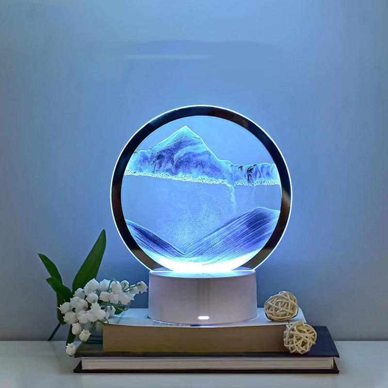 EcoGlow 3D Quicksand Lamp: Sustainable Bedside Ambiance - Image 2