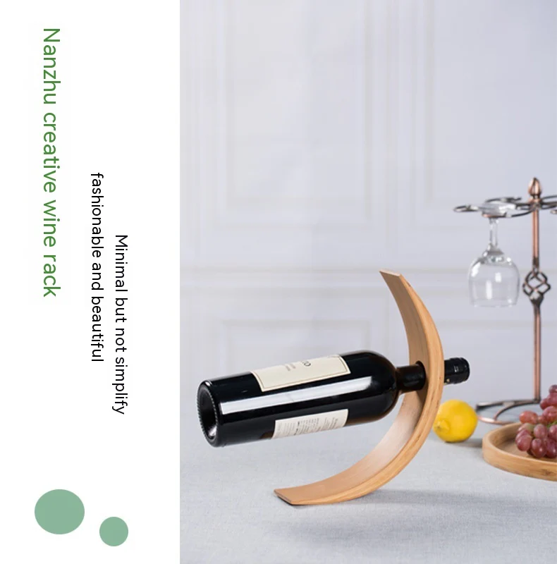 Eco-Friendly Balancing Wine Bottle Holder - Natural Wood Tone - Image 16