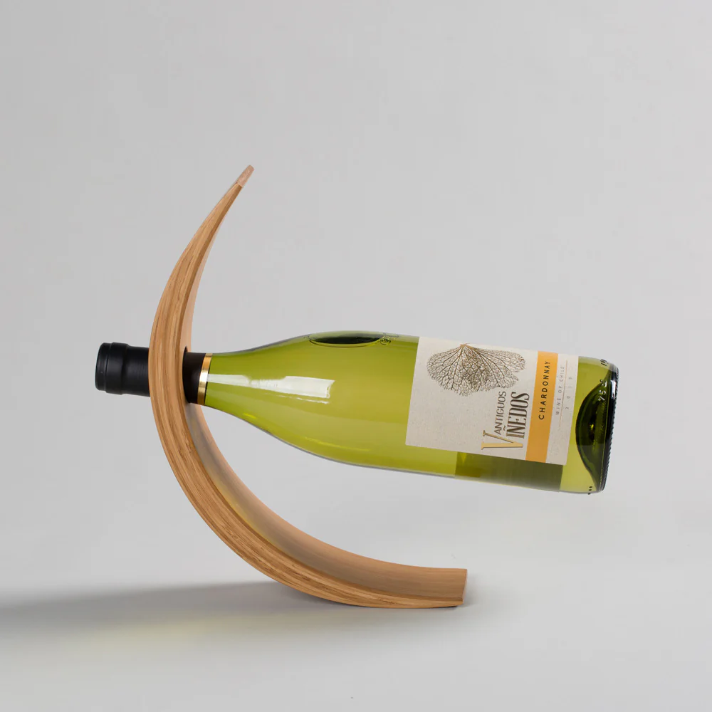 Eco-Friendly Balancing Wine Bottle Holder - Natural Wood Tone - Image 20