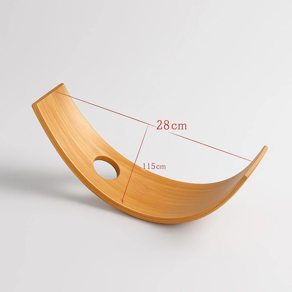 Eco-Friendly Balancing Wine Bottle Holder - Natural Wood Tone - Image 3