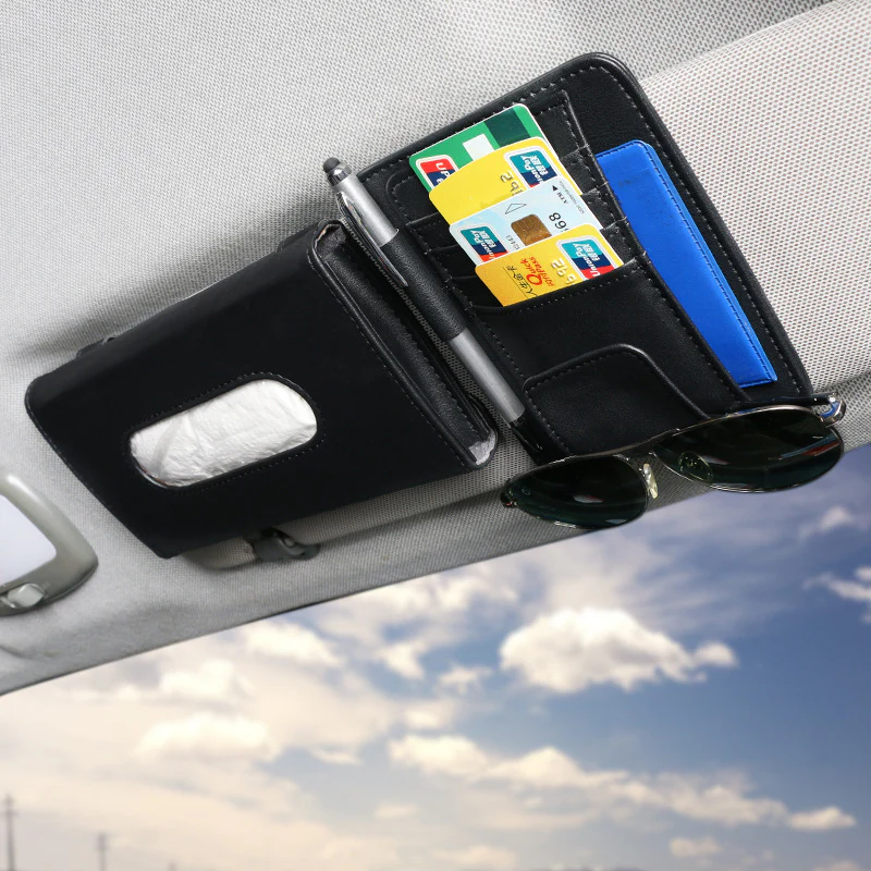 Eco-Friendly Car Sun Visor Tissue Box with Card Holder - Image 12