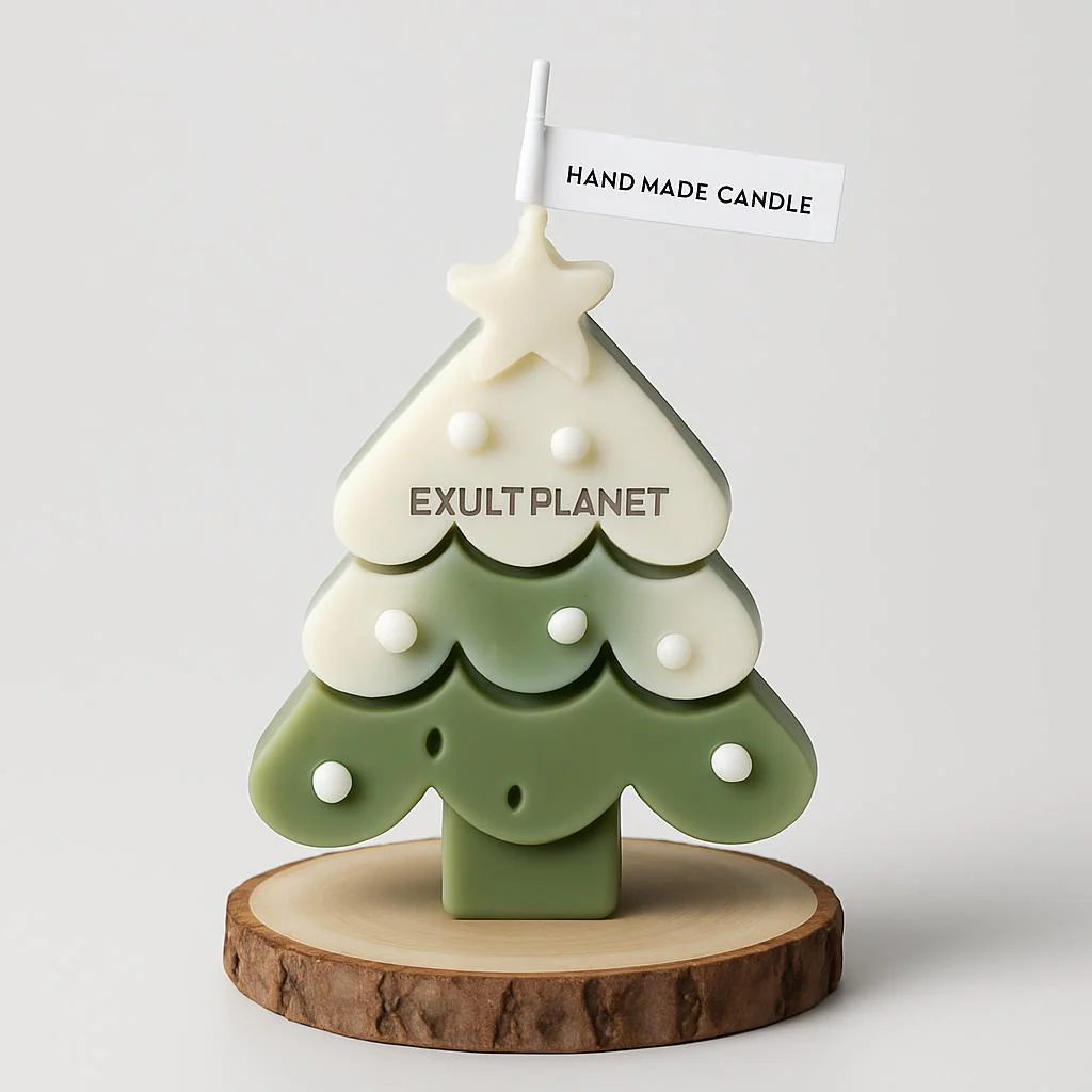 Eco-Friendly Handmade Christmas Tree Candle - Decorative & Biodegradable - Image 10