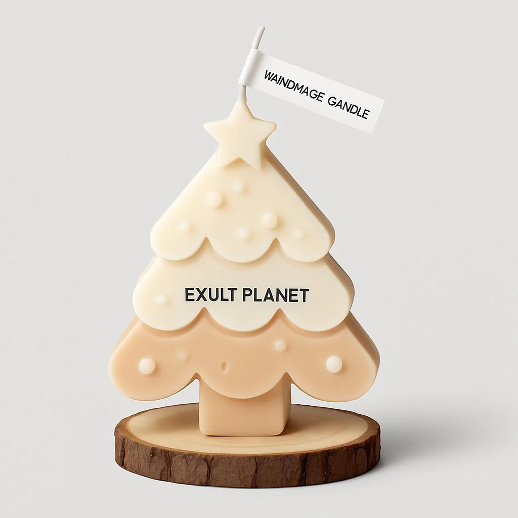 Eco-Friendly Handmade Christmas Tree Candle - Decorative & Biodegradable - Image 3
