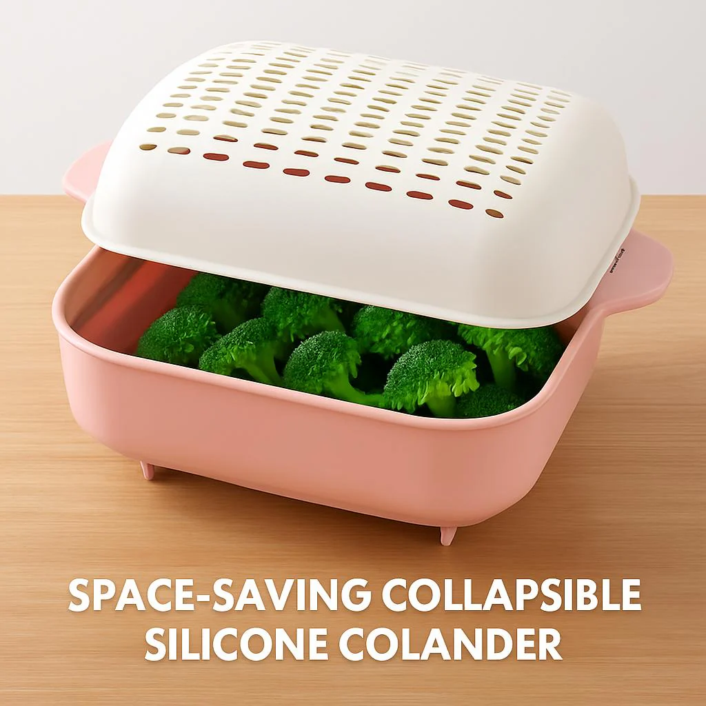 Space-Saving Collapsible Silicone Colander - Image 4