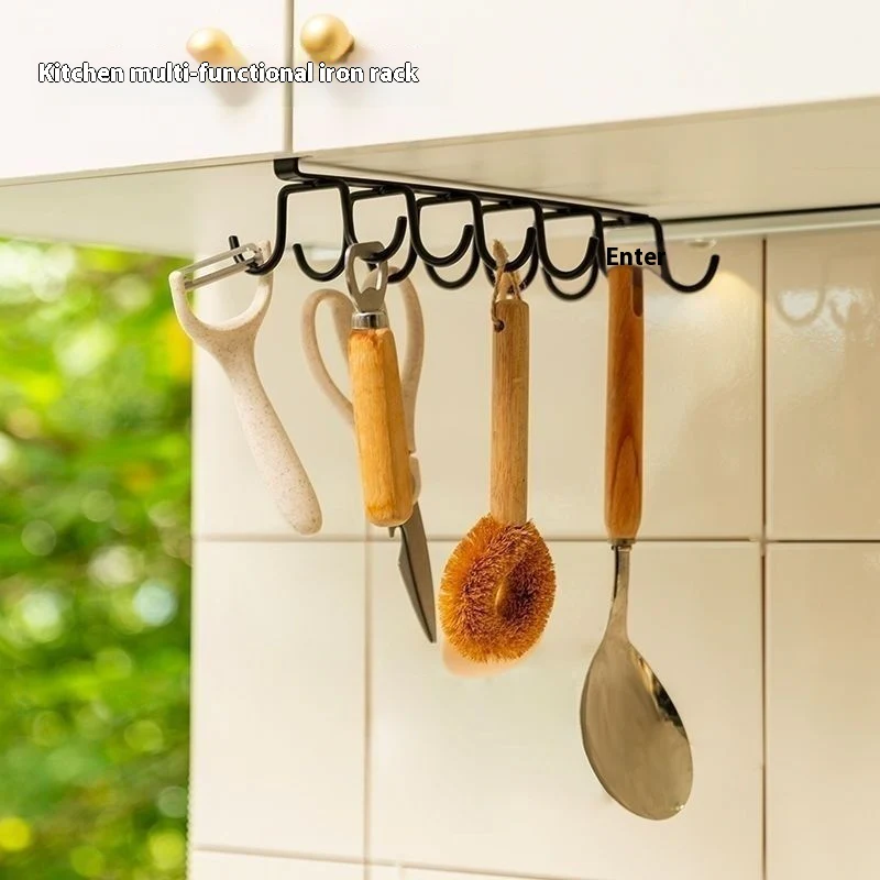 Kitchen Cabinet Hanging Iron Hook Organizer - Image 3