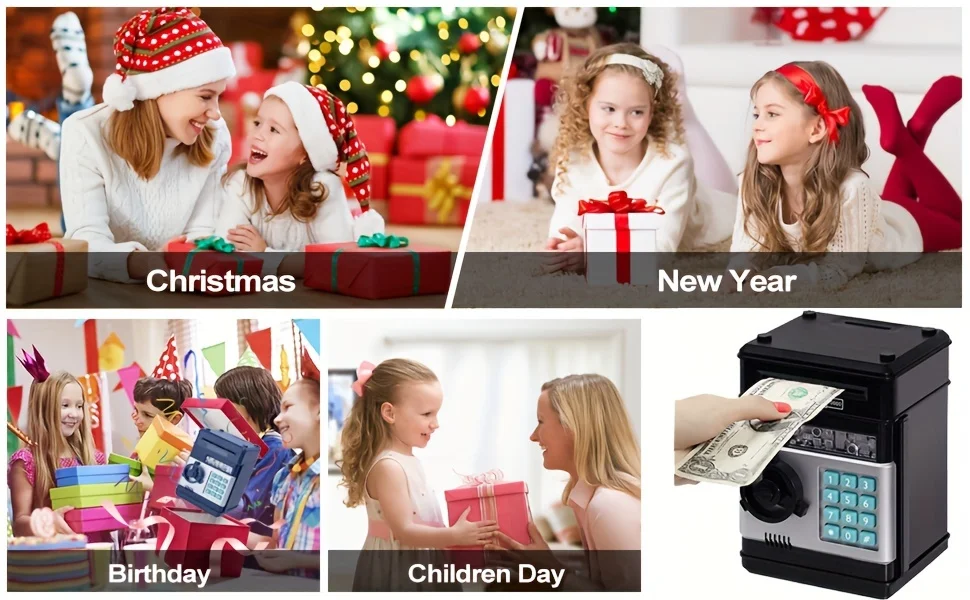 Creative Piggy Bank Automatic Mini Safe Coins Cash Saving Money Box Password Counter Code Key Lock Coin Bank ATM Child Gift - Image 11